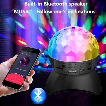 Беспроводной Bluetooth динамик Ночной светильник для дискотеки 3 Вт RGB Диско светодиодная лампа для рождественской вечеринки, дня рождения, клубного освещения, прямая поставка