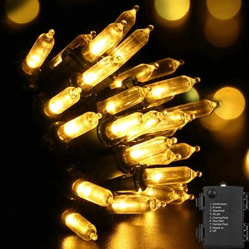 Сказочные гирлянды, 50/100 светодиодных гирлянд на батарейках, 8 режимов, водонепроницаемая Рождественская декоративная лампа, мерцающий свет светлячка
