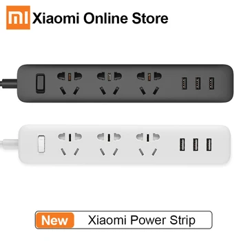 Портативная зарядка Xiaomi Power Strip с 3 разъемами Smart USB и 3 стандартными розетками, поддержка платы быстрой зарядки 2A