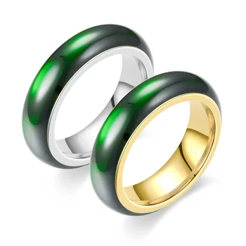 Винтажное титановое кольцо для мужчин и женщин, модное обручальное кольцо, ювелирные изделия Y2k, Ретро Геометрическая пара из нержавеющей стали, Зеленые кольца Anillos