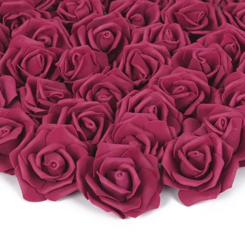 100шт искусственных головок роз, настоящие пенопластовые поддельные розы для создания свадебного букета своими руками, украшения для детского душа, праздничного стола, украшения для дома