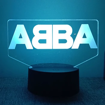Рисунок логотипа группы ABBA, 3D светодиодные ночники для спальни, лавовая лампа в стиле манга, декор детской комнаты, подарок детям на день рождения