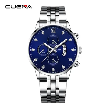Роскошные деловые кварцевые часы бренда CUENA, мужские водонепроницаемые спортивные наручные часы, мужские часы с календарем, прямая поставка