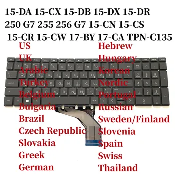 Новая клавиатура с подсветкой для HP Pavilion 15-DA 15-CX 15-DB 15-DX 15-DR 250 G7 255 256 G7 15-CN 15-CS 15-CR 15-CW 17-BY 17-CA