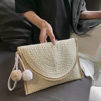 Летняя Новая соломенная плетеная сумка-коробка, женская модная сумка через плечо, женская сумка для пляжного отдыха, простые маленькие квадратные сумки