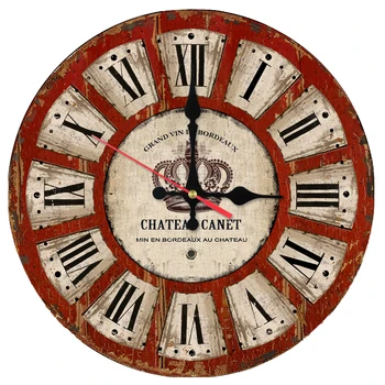 Модные деревянные настенные часы с римскими цифрами, декор для гостиной, наклейки на стену, Европейские часы, натюрморт, кварцевые часы